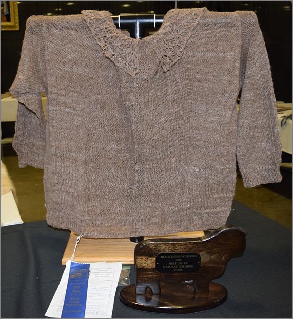 Sarah Nielsen-Boyd�s textured knit sweater won the Best Use of Natural Colored Wool award.